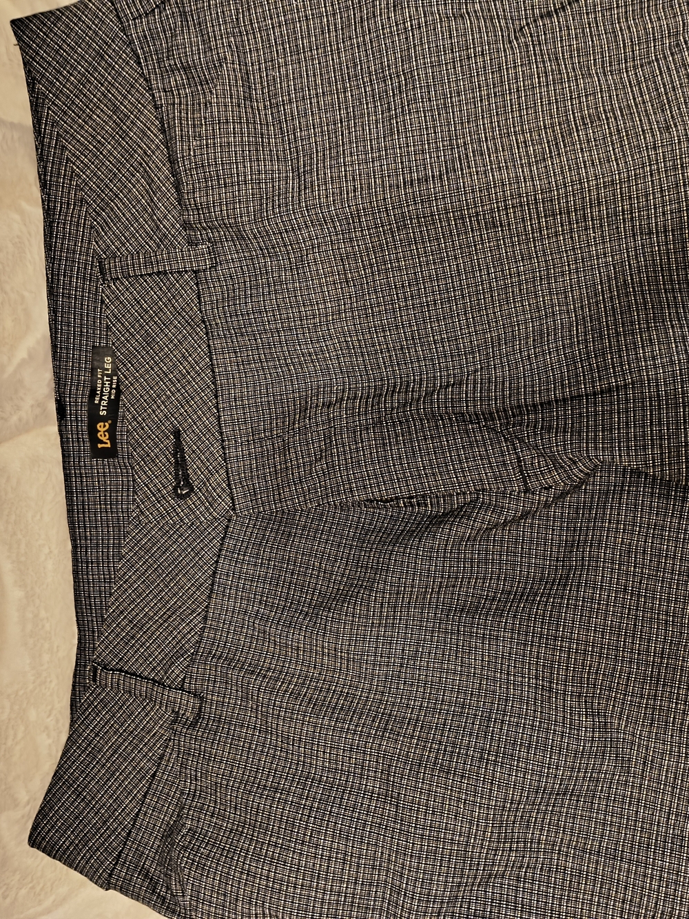 Lee Black and Gray Straight-Leg Dress Pants